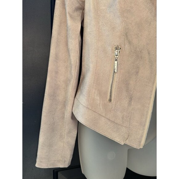 Joseph Ribkoff Dune Knit Jacket Style 231934 Women's Size XS Neutral Moto Zip - Picture 4 of 9